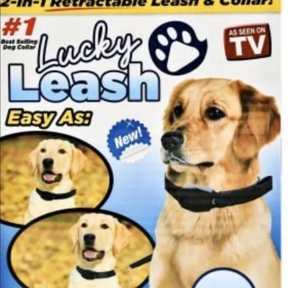 Lucky Leash - Retractable Dog  and Collar 2 in 1